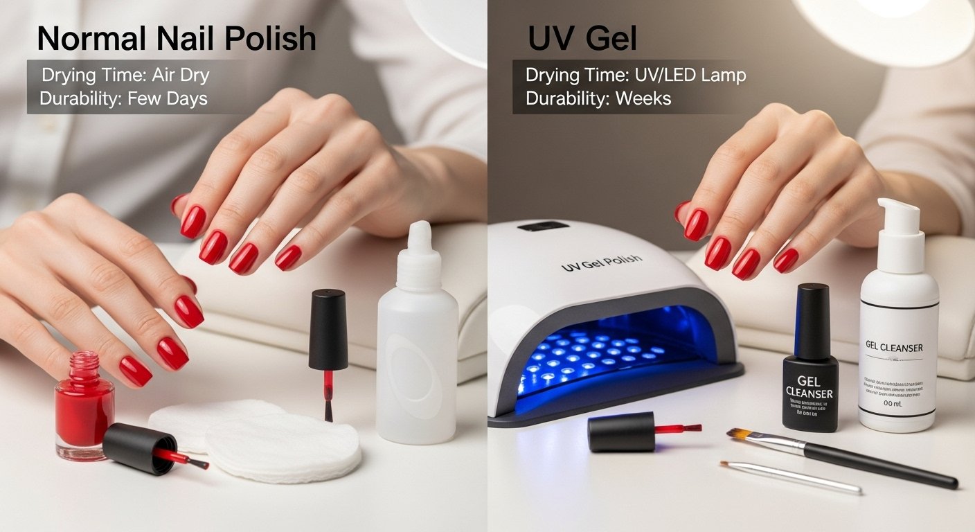 The Differences Between Normal Nail Polish and UV Gel
